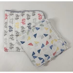aden + anais 100% Cotton Muslin Swaddling & Mini Dream Blanket Set Bicycles Boy